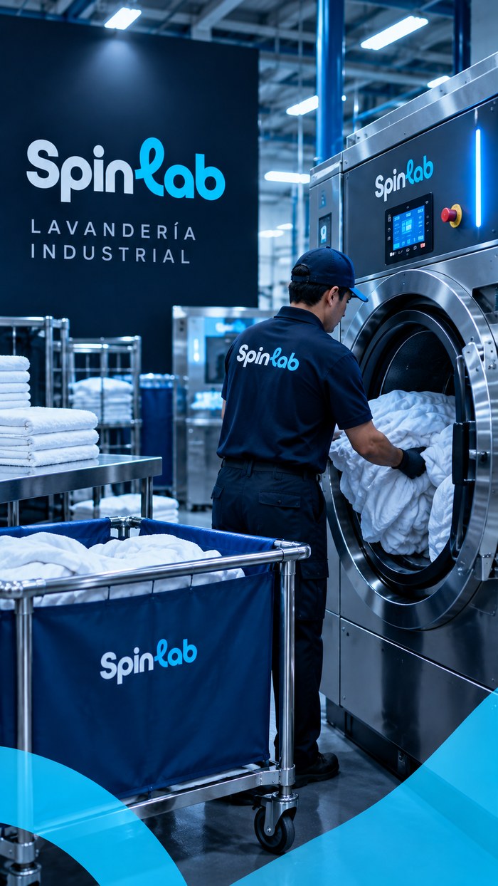 Operador de SpinLab preparando carga textil
